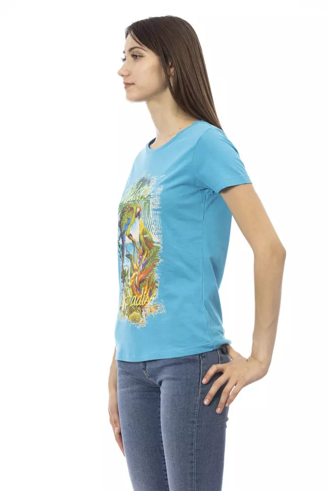 Trussardi Action "Light Blue Cotton Women T-Shirt"