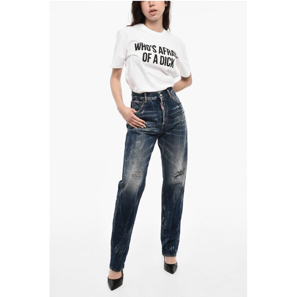 Dsquared² High Waist Distressed Jeans
