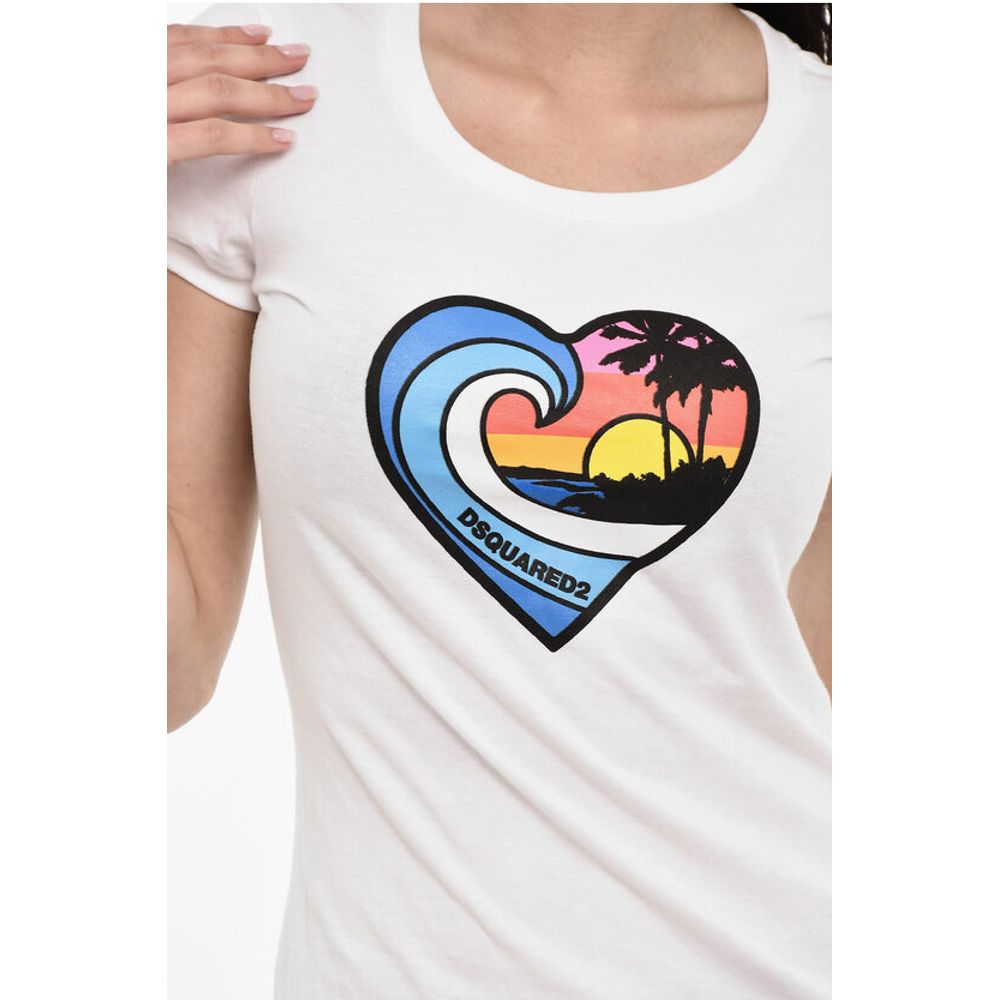 Dsquared² Cotton Crew-neck T-shirt with Frontal Print