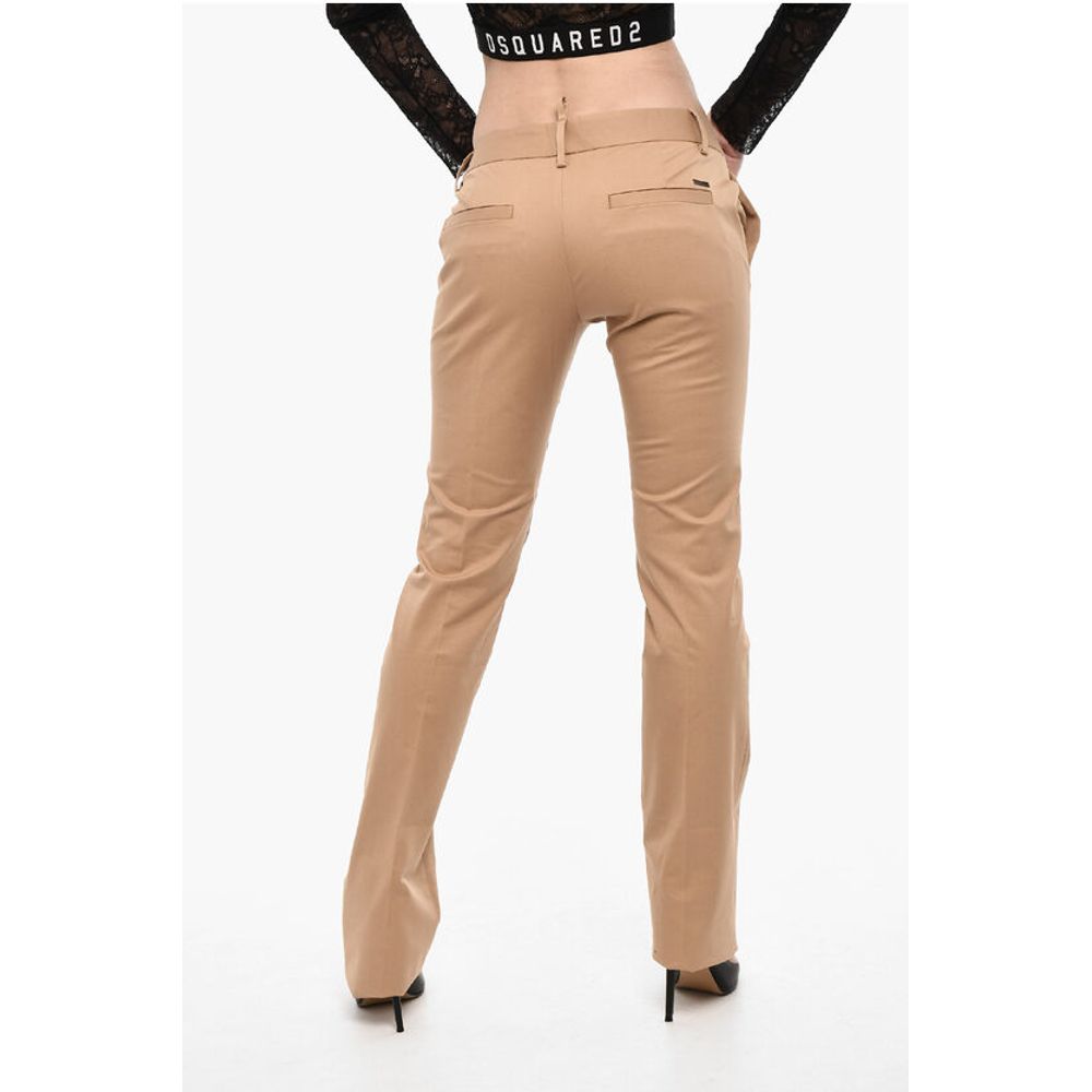 Dsquared² High Waist Straight Fit Cotton Pants