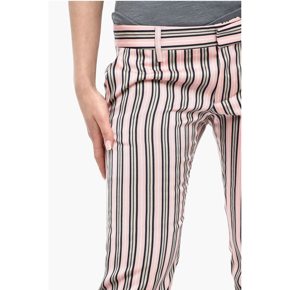 Dsquared² Striped Pants With Jewel Patch
