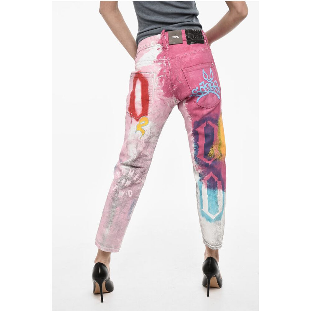 Dsquared² Cropped DAN Jeans Paint Effect