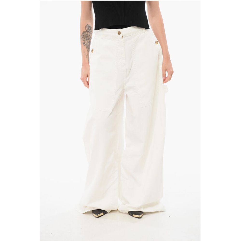 Etro Herringbone Cotton Palazzo Denims