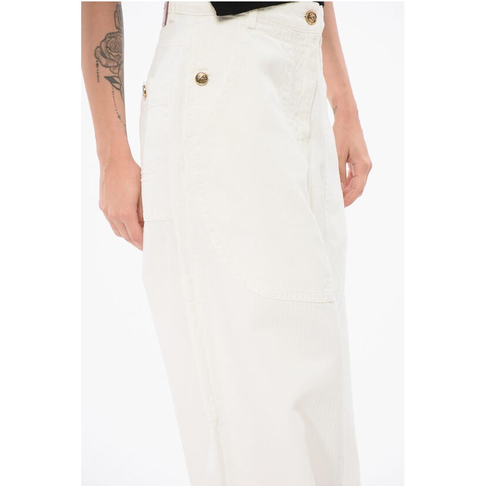 Etro Herringbone Cotton Palazzo Denims