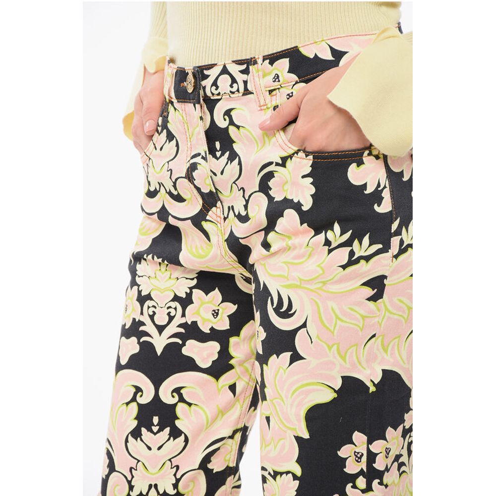 Etro 5-Pocketed Floral Patterned Denim Pants