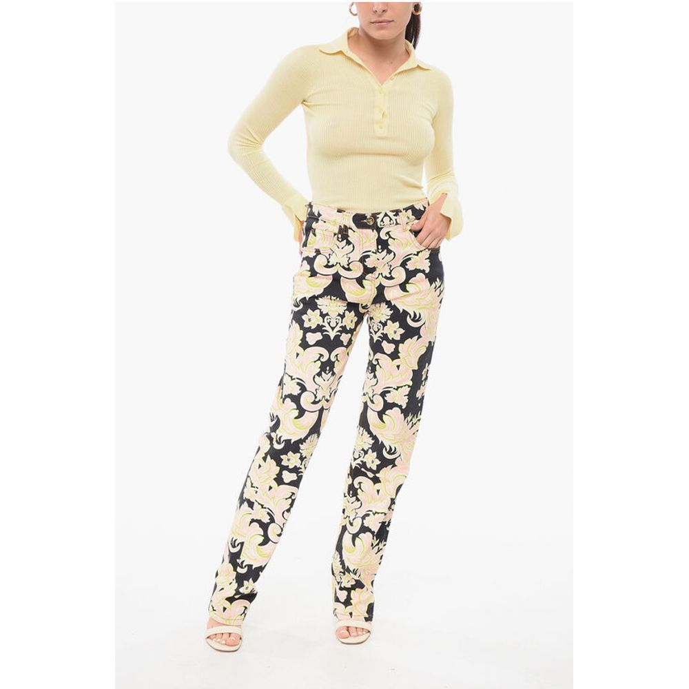 Etro 5-Pocketed Floral Patterned Denim Pants