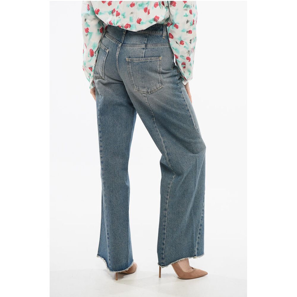 Givenchy Transversal Stitched Delavè Denims with Raw-cut Hem 27cm