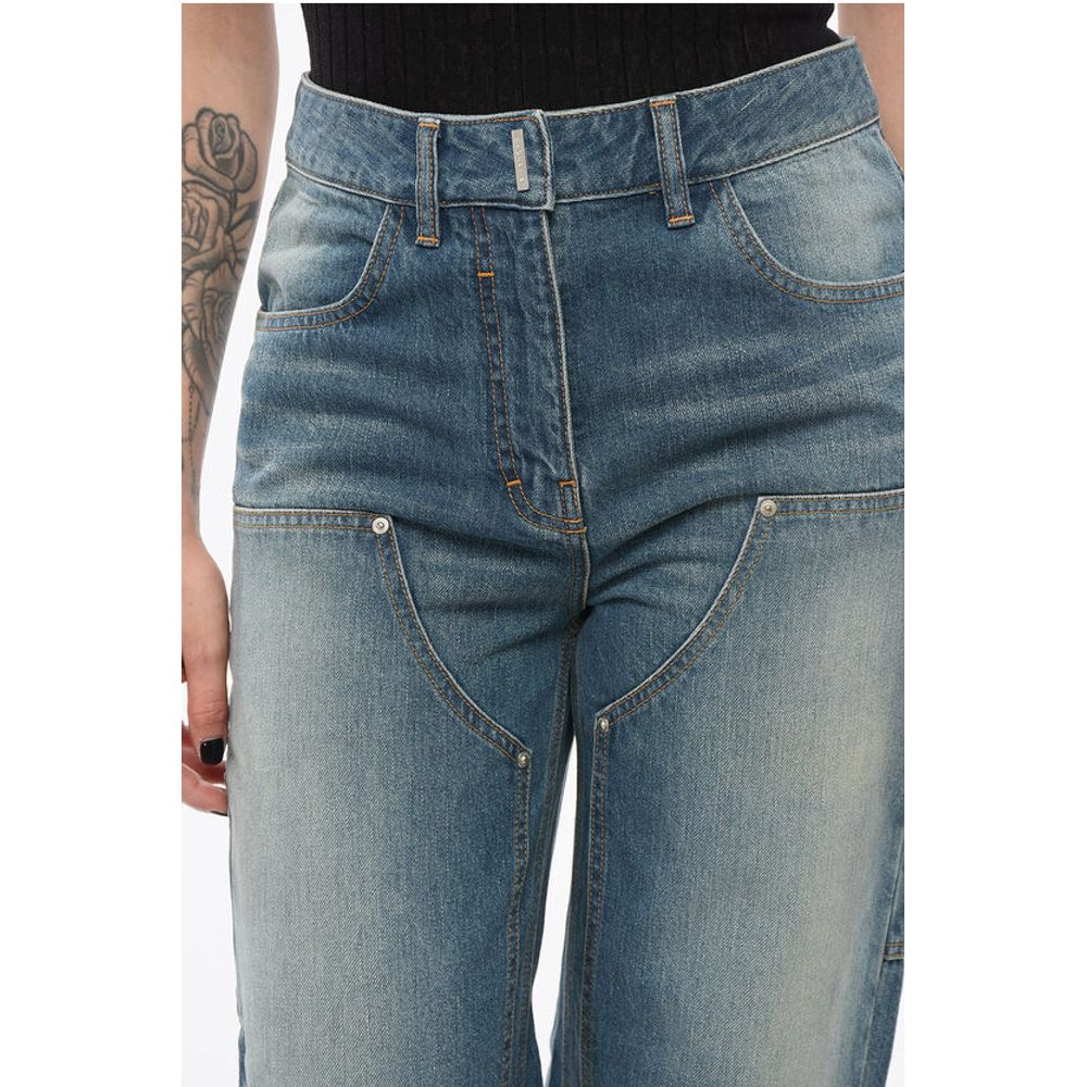 Givenchy Straight Fit Delavè Cargo Denims 25cm