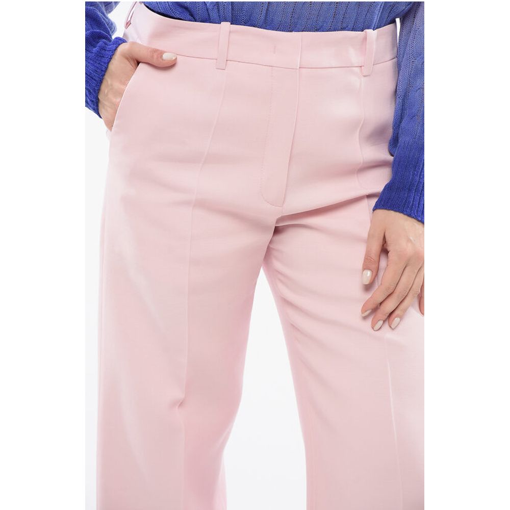Valentino Crepe Wide Pants with Pleats