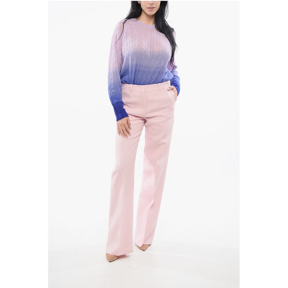 Valentino Crepe Wide Pants with Pleats