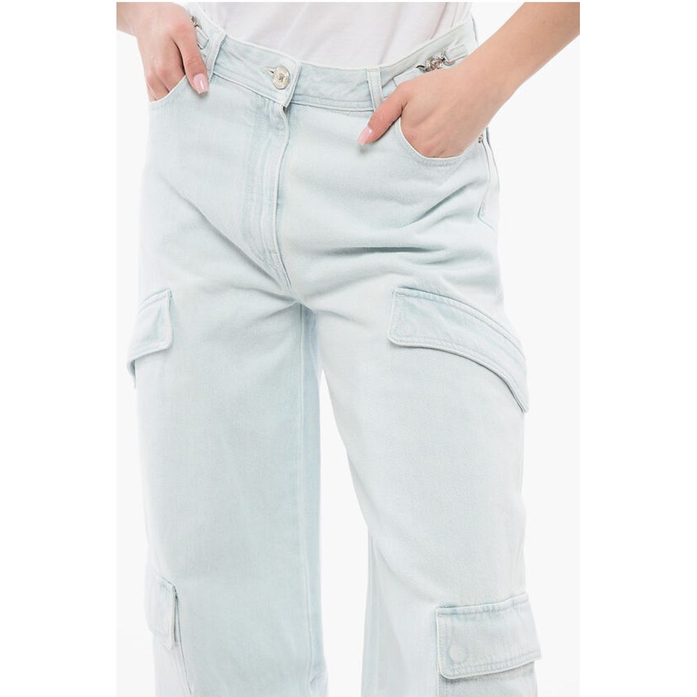 Versace Medusa Cargo Denims with Light Wash