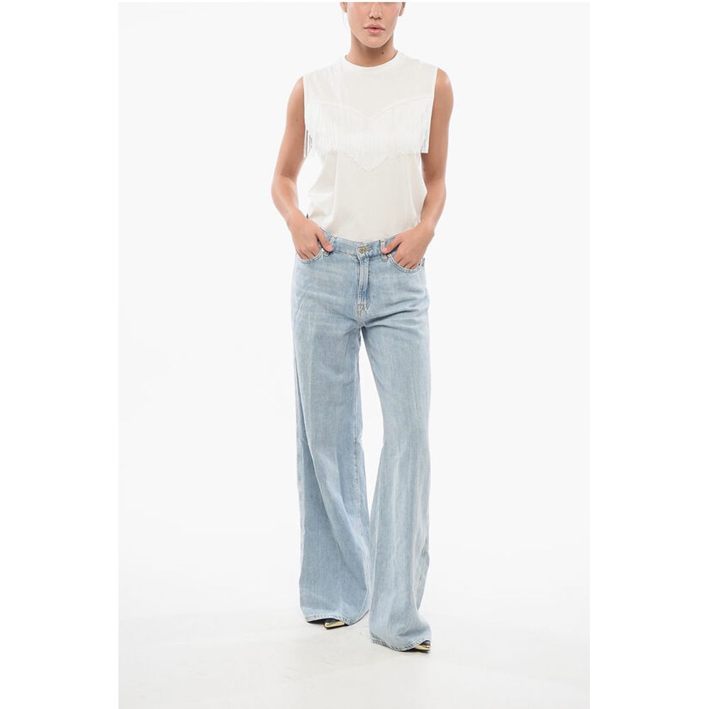7 For All Mankind Flared LOTTA Jeans with Logo Button 29cm