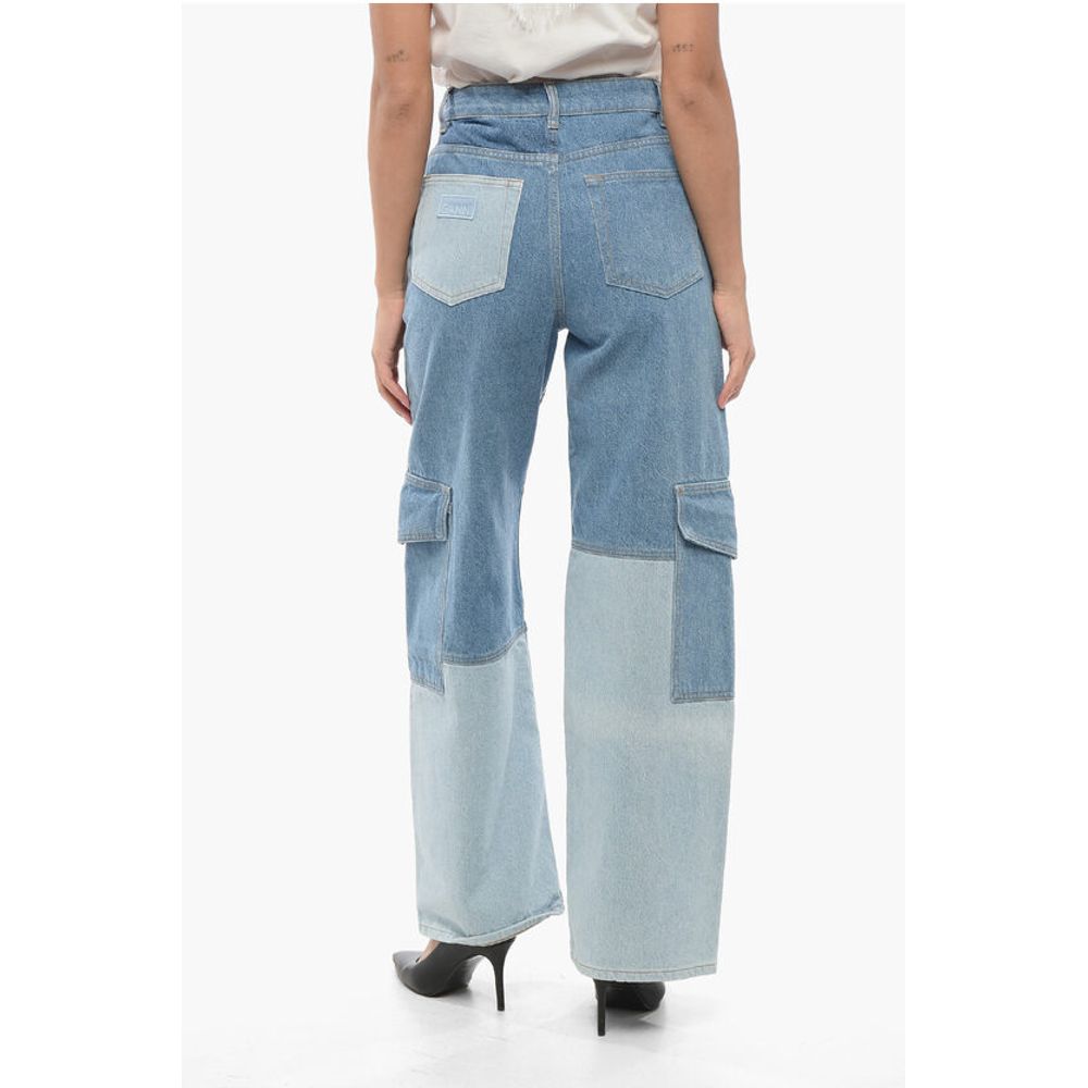 Ganni Two-Tone Loose Fit Cargo Jeans 26cm