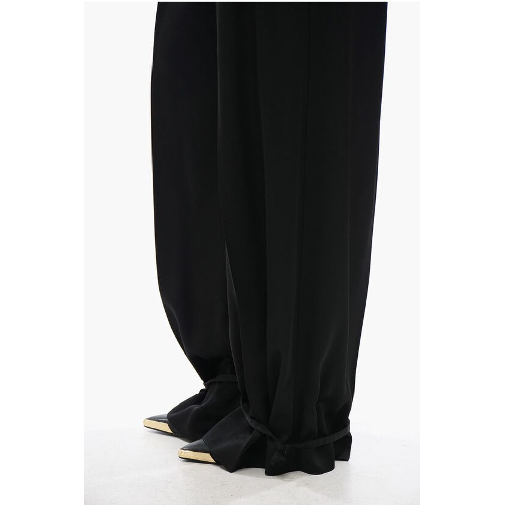 Jil Sander Satin Pants with Lace-up Hems