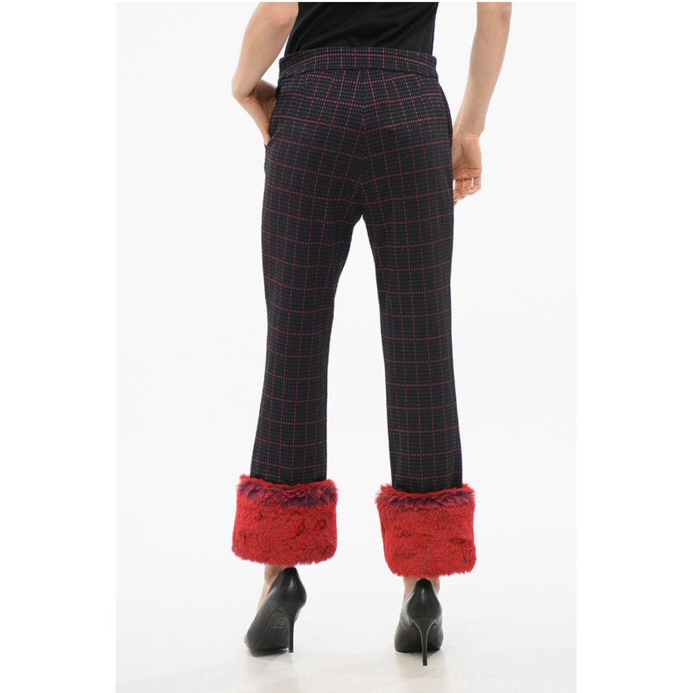 Viktor & Rolf EVERYWEAR Cropped Pants with Faux Fur Trim