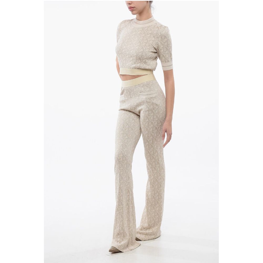 Palm Angels Monogram Jacquard Pants With Logoed Band