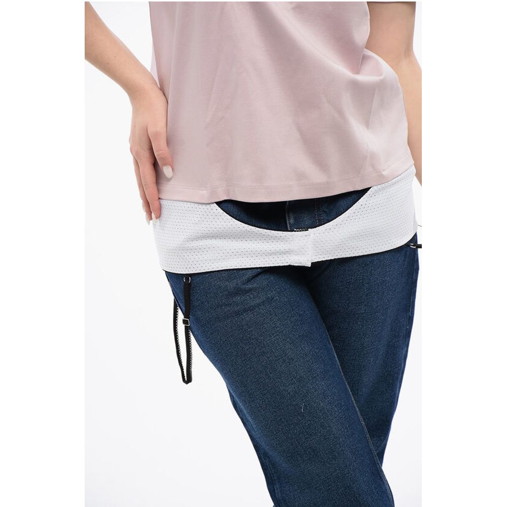 Off-White Solid Color LINGERIE T-Shirt with Contrasting Detail
