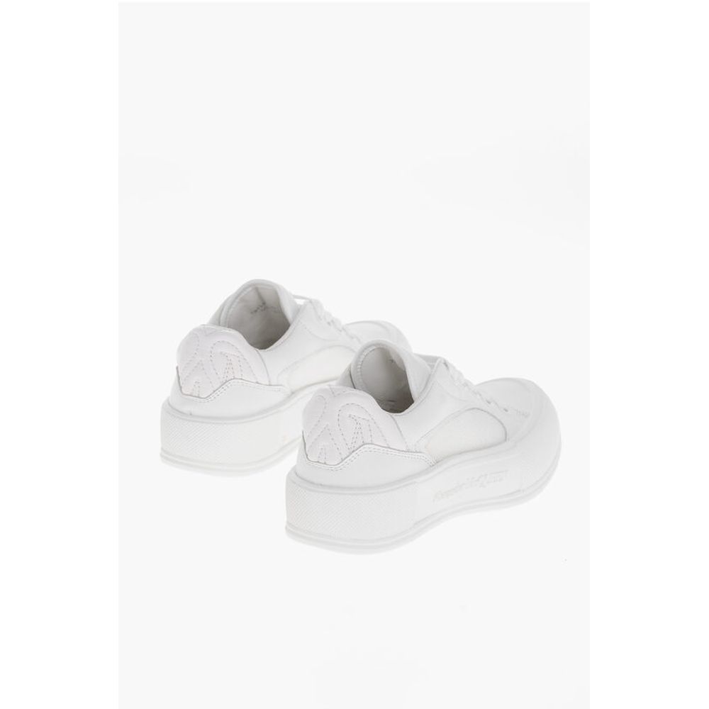 Alexander McQueen Leather Low-top Sneakers with Canvas Inserts