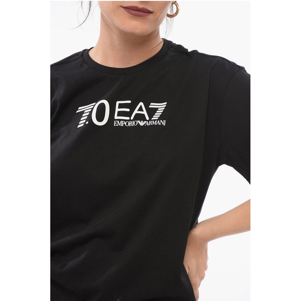 Armani EA7 Crew Neck Cotton T-Shirt with Print