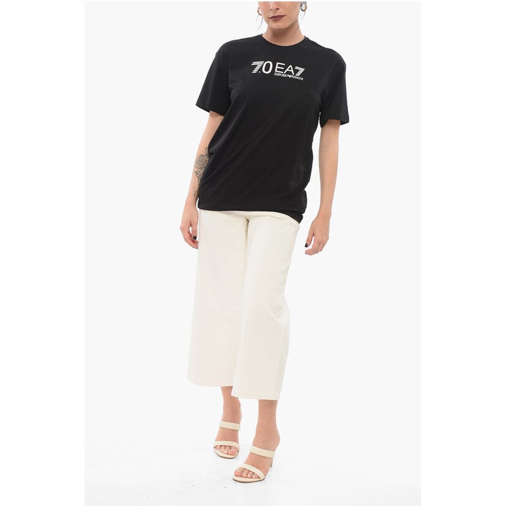 Armani EA7 Crew Neck Cotton T-Shirt with Print