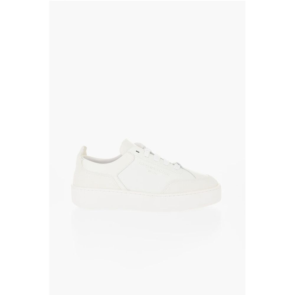 Armani Hammered Leather Low-Top Sneakers