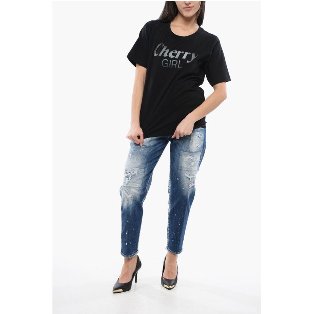 Dsquared² Crew Neck CHERRY GIRL Cotton T-Shirt