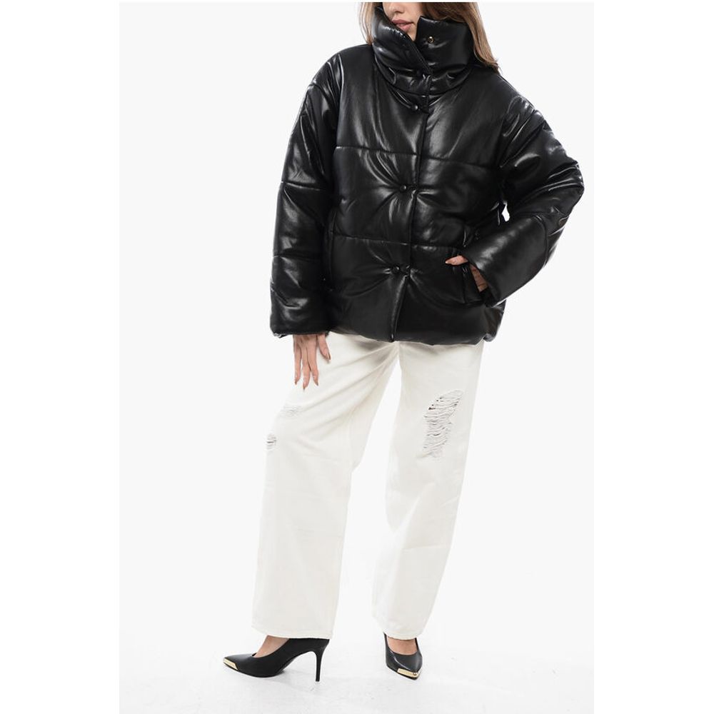 Nanushka Faux Leather HIDE Jacket wth Snap Buttons