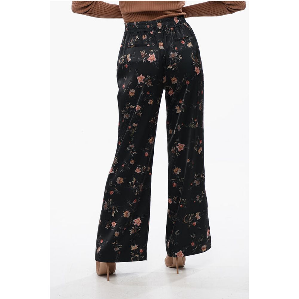 AllSaints Floral Patterned Satin LOUISA Pants with Ankle Slits