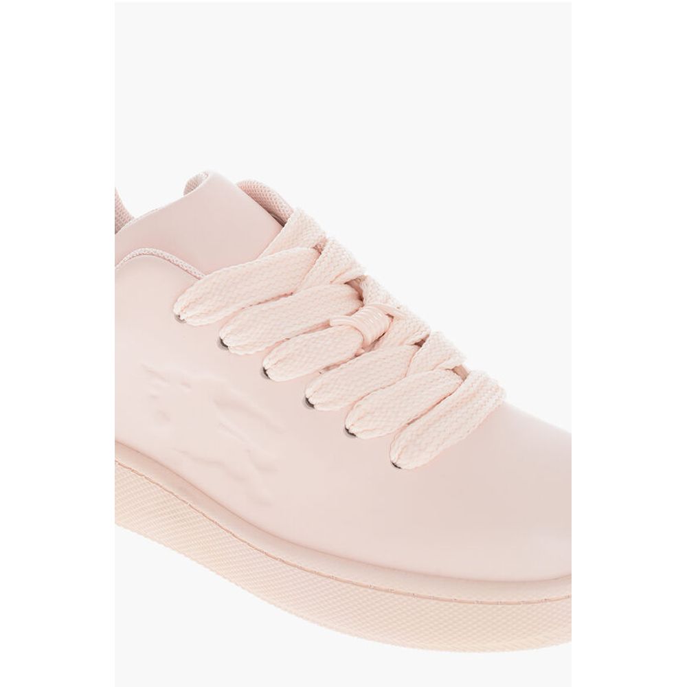 Burberry Leather Sneakers with Maxi Laces and Logoed Sole