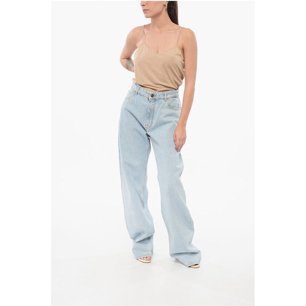 Etro Light Washed Mom Fit Denims with Embroideries 25cm