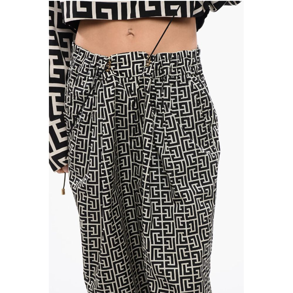 Balmain Monogrammed Joggers with Drawstring