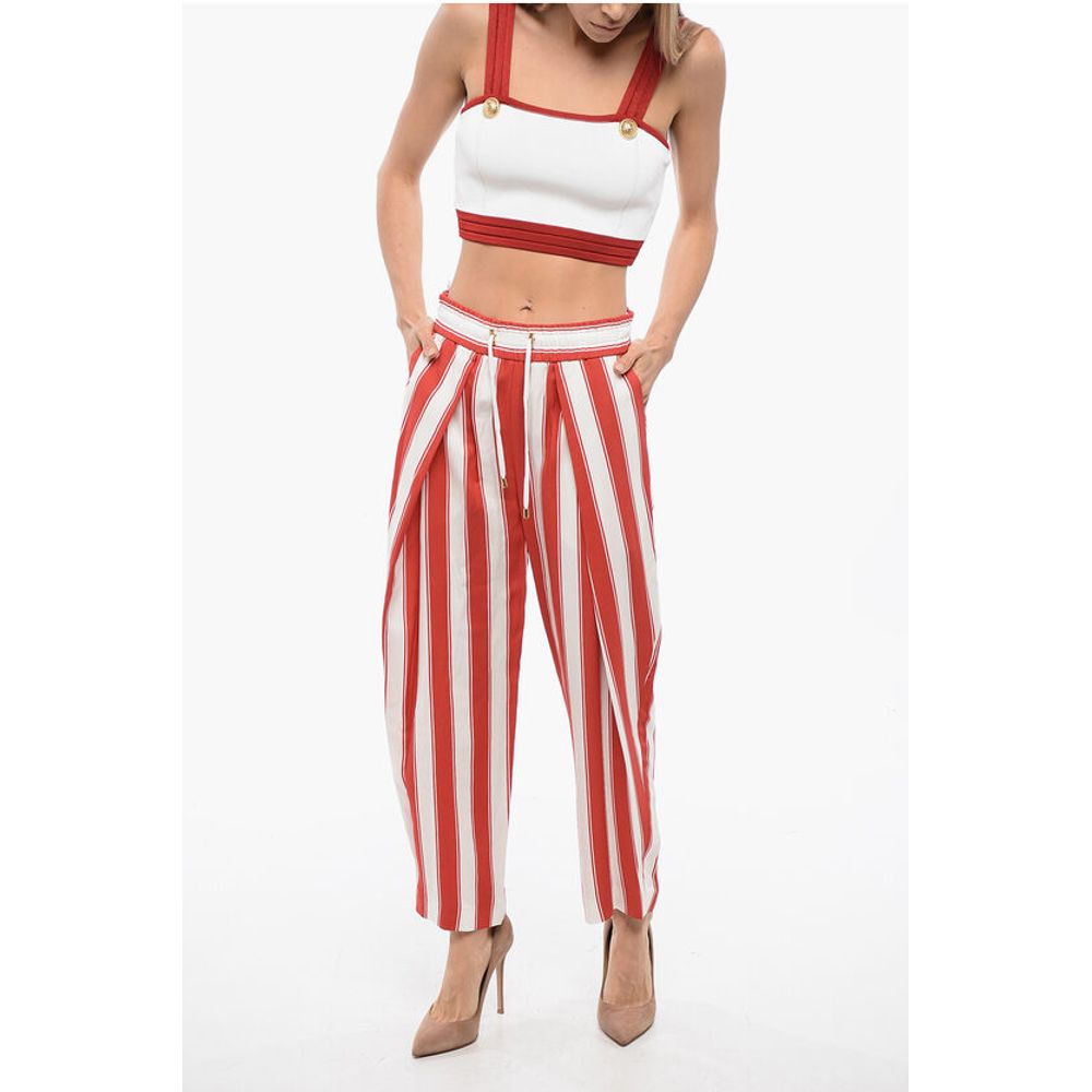 Balmain Striped Pants With Drawstings