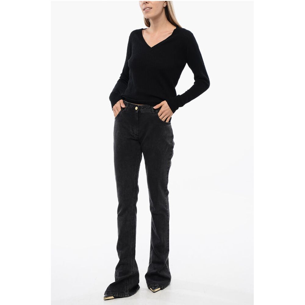 Balmain Low-waisted Bootcut Denims with Jewel Buttons