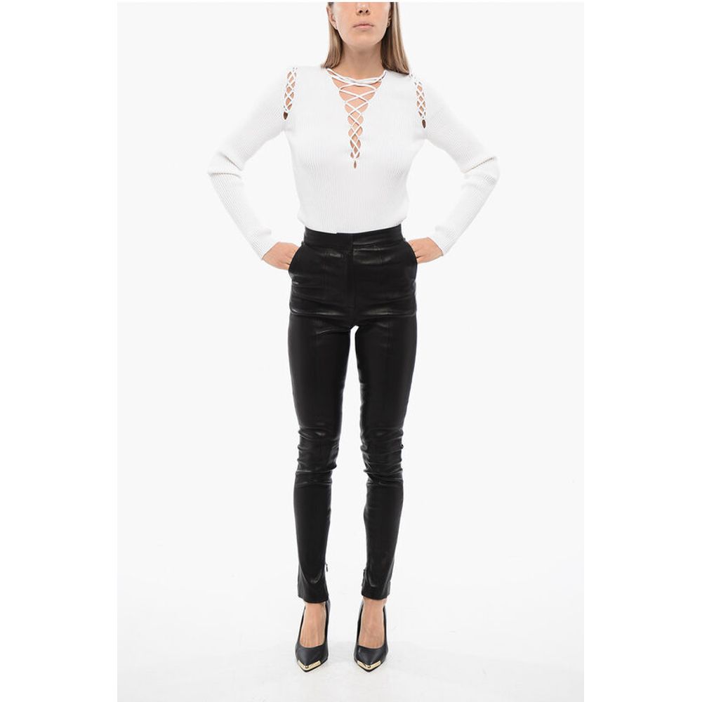 Balmain High-Waisted Skinny fit Leather Pants