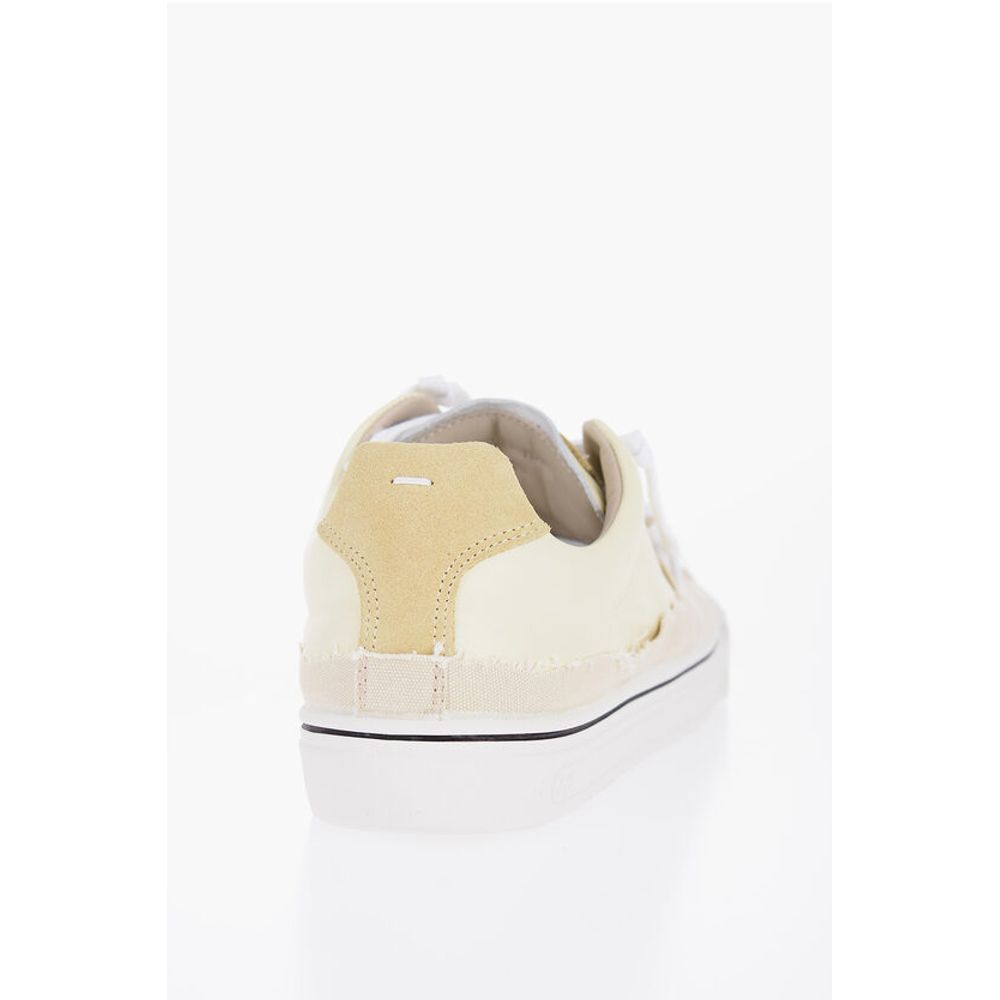 Maison Margiela Leather Low-Top Sneakers With Raw-Cut Details