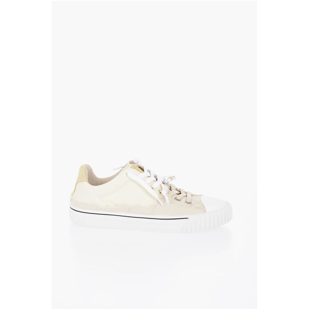 Maison Margiela Leather Low-Top Sneakers With Raw-Cut Details