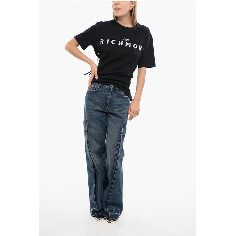 John Richmond TOMIOK Over T-shirt with Rear Lace Detail