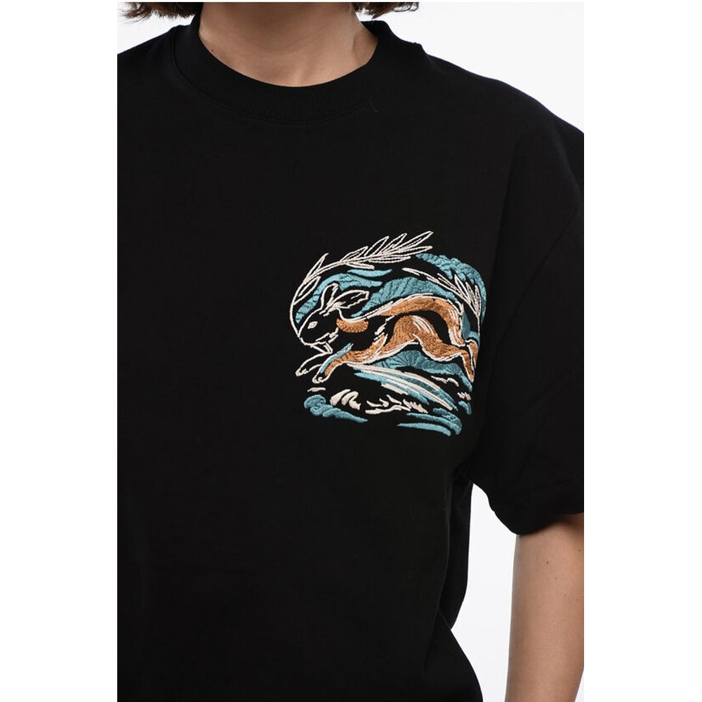 Jil Sander Crew Neck RABBIT Embroidered T-Shirt