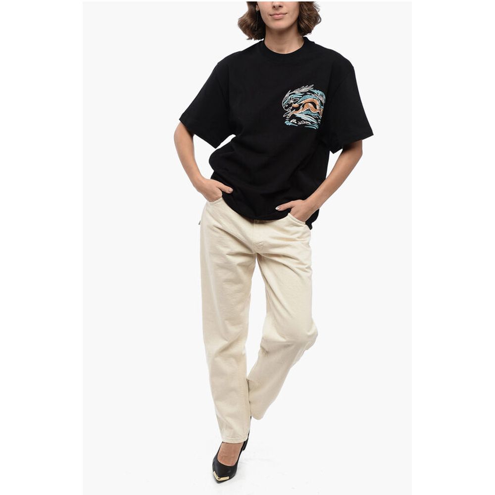 Jil Sander Crew Neck RABBIT Embroidered T-Shirt