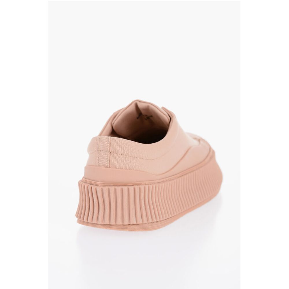 Jil Sander Lace-up Canvas Sneakers with Chunky Sole