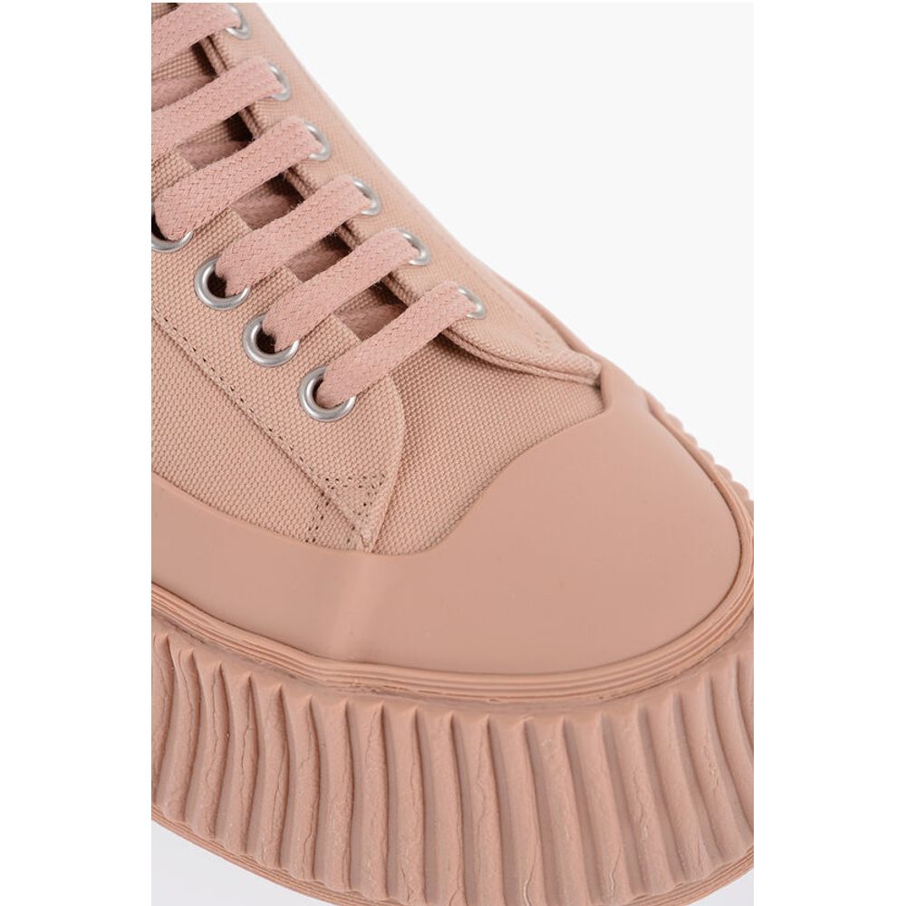 Jil Sander Lace-up Canvas Sneakers with Chunky Sole