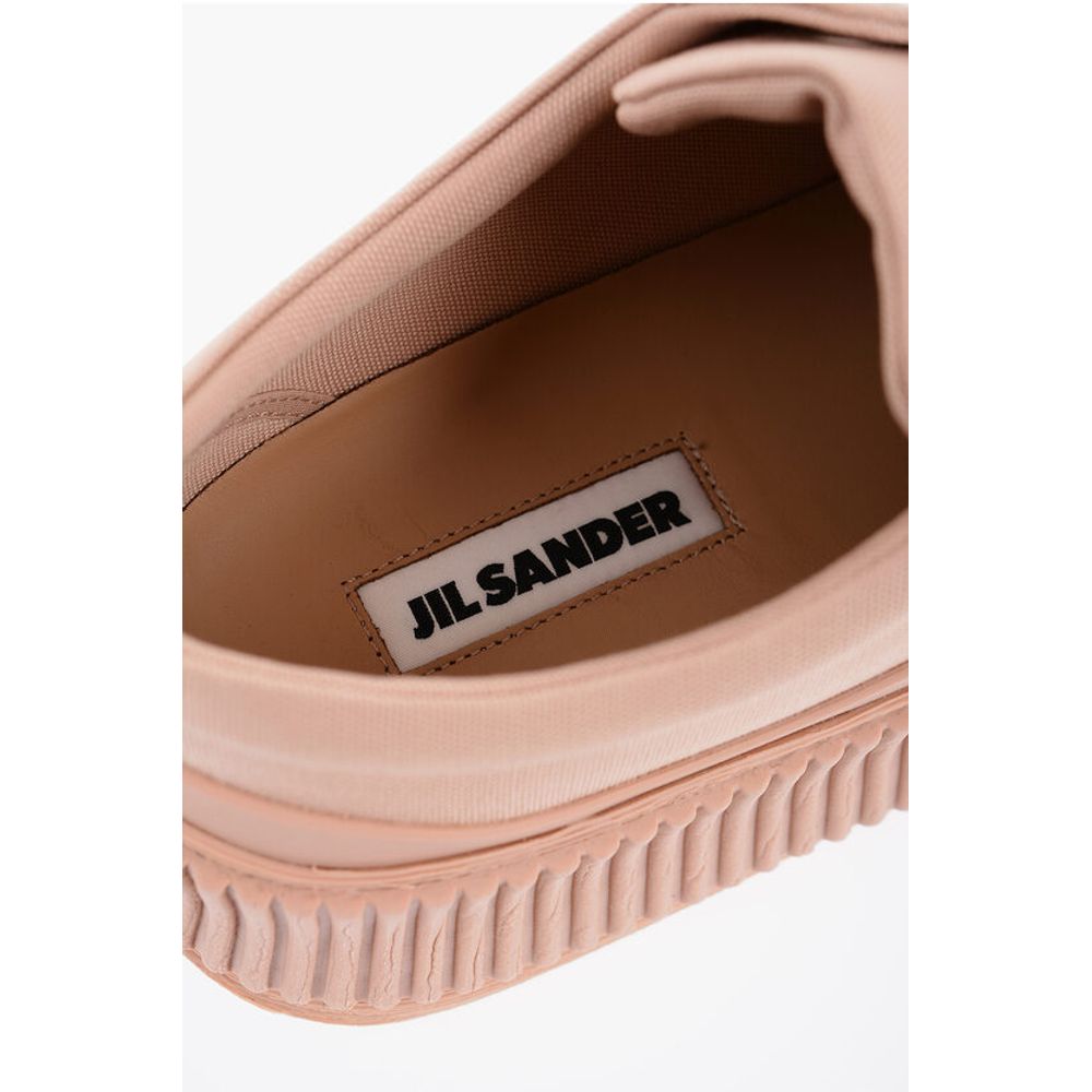 Jil Sander Lace-up Canvas Sneakers with Chunky Sole
