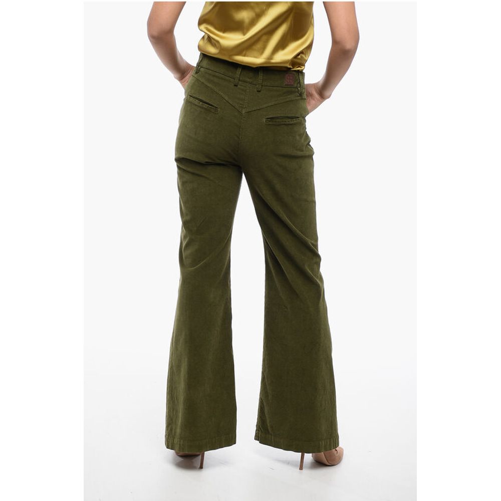 True Royal Corduroy Low-Waist Pants with Flared Fit