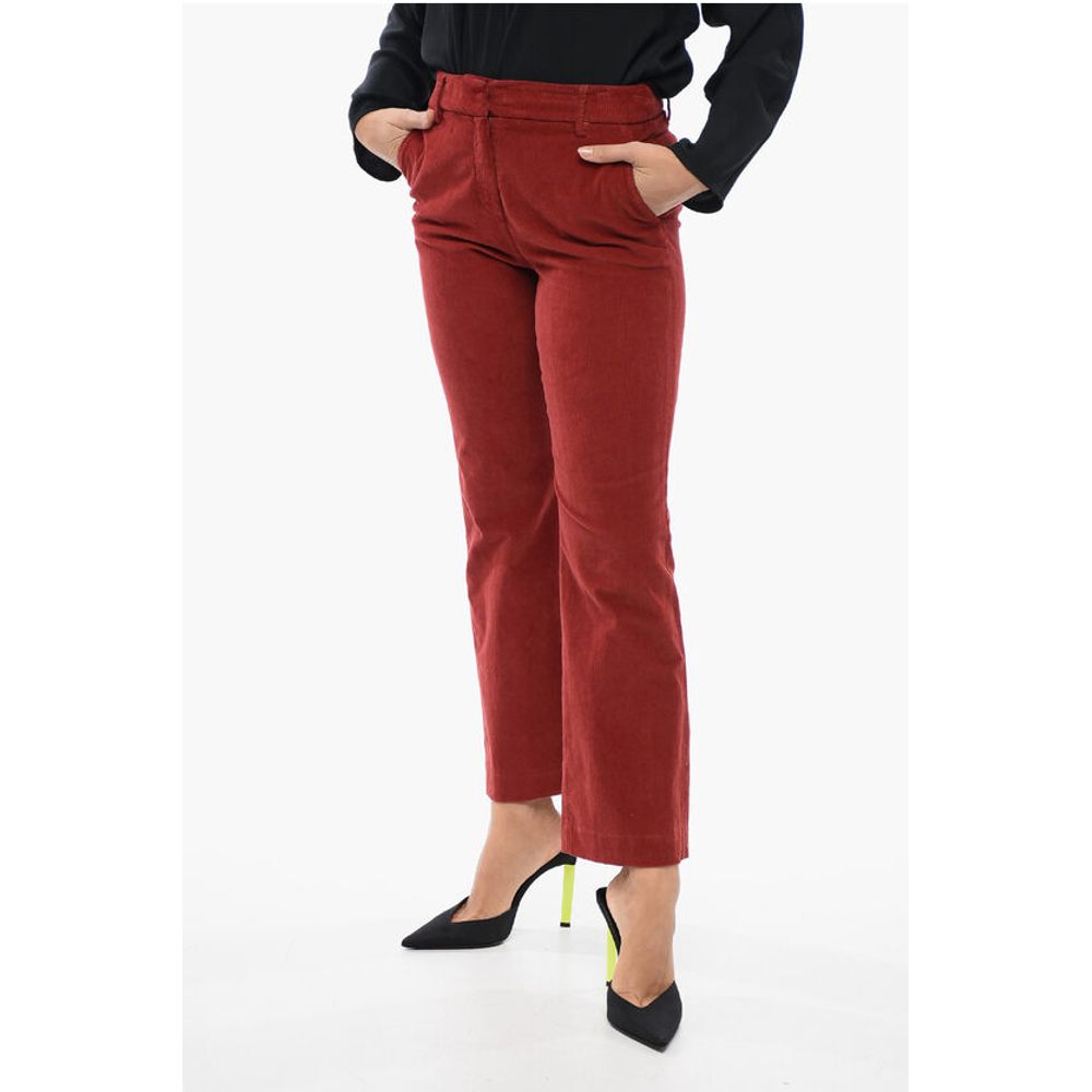 True Royal Corduroy Low-Waist Pants with Flared Fit