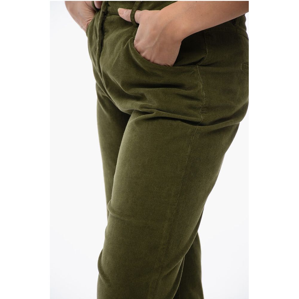 True Royal Corduroy Low-Waist Pants with Flared Fit