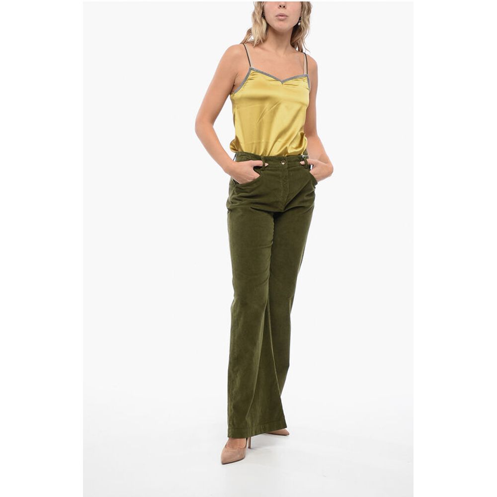 True Royal Corduroy Low-Waist Pants with Flared Fit
