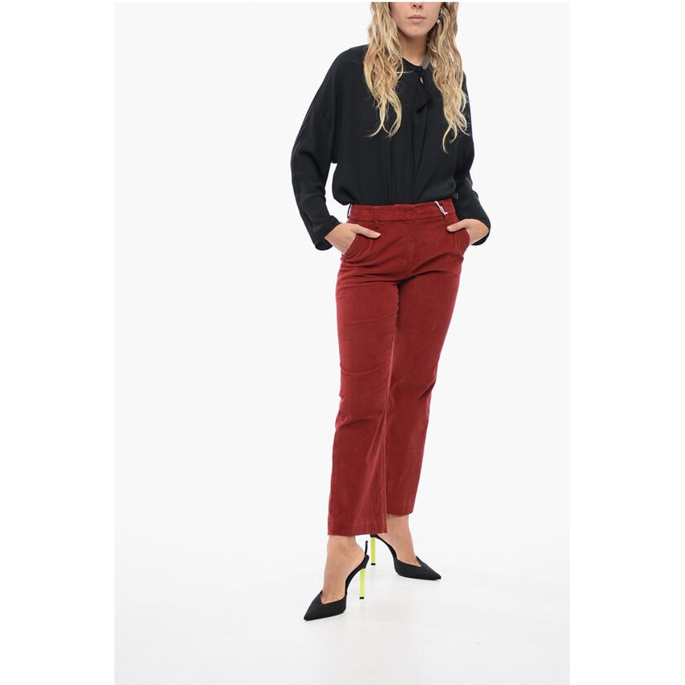 True Royal Corduroy Low-Waist Pants with Flared Fit