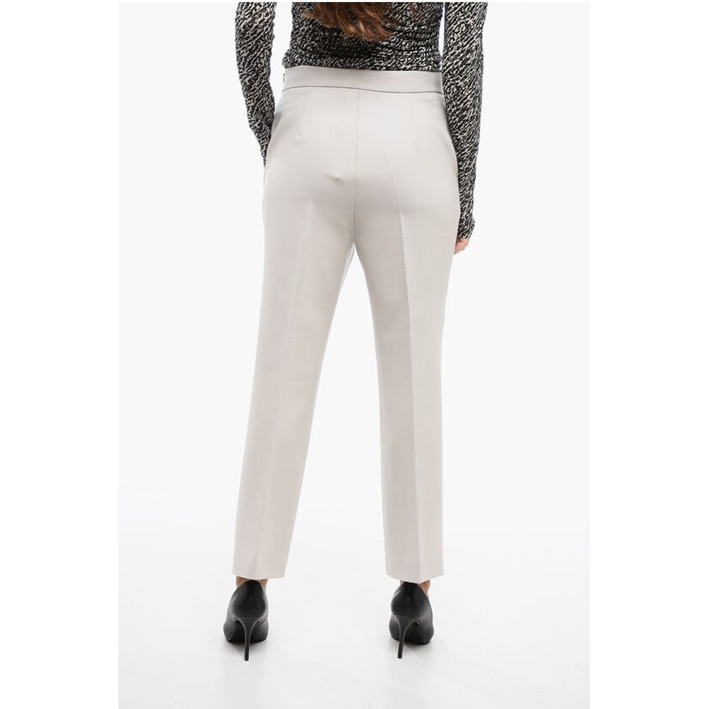 Fabiana Filippi Stretch Wool Pants with Straight-Fit