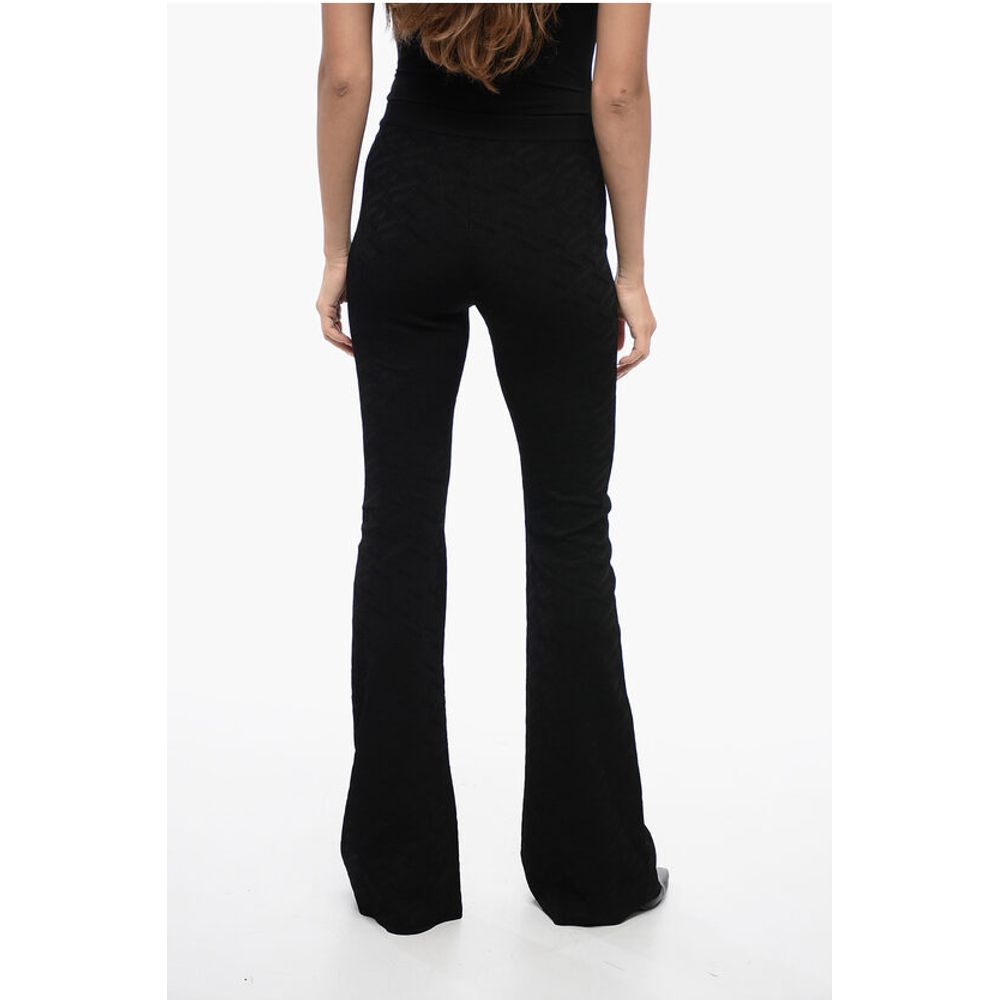 Versace Jacquard Fabric Flared Fit Pants