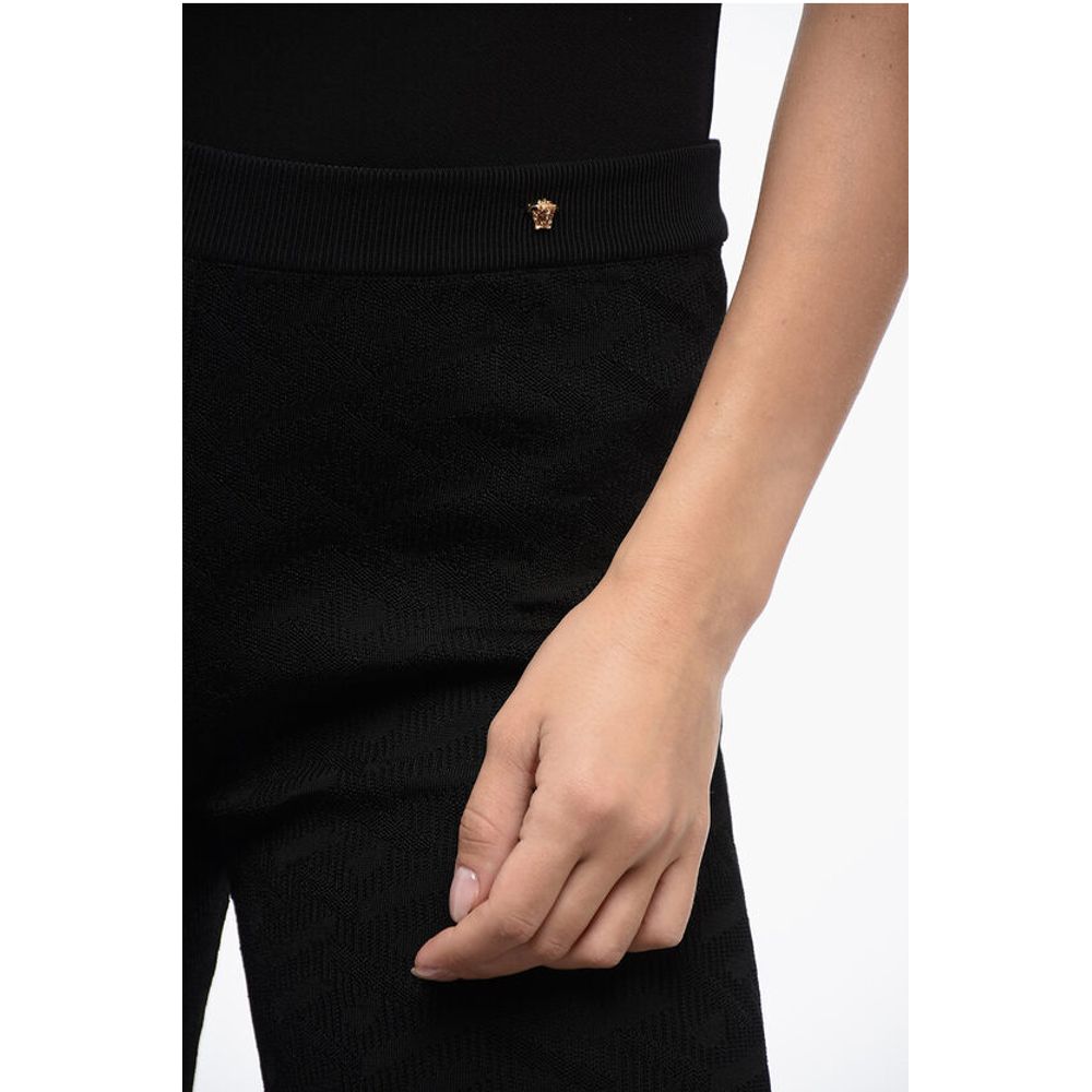 Versace Jacquard Fabric Flared Fit Pants